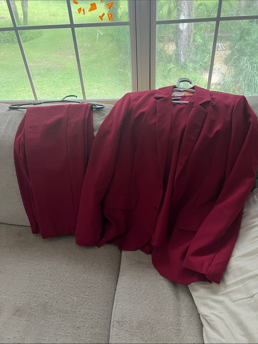 Beetlejuice or Joker Halloween Costume Burgundy Suit - Two-Piece Blazer & Pants